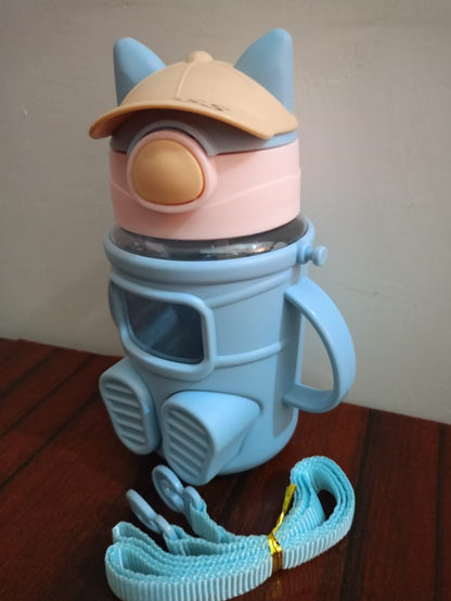 Cute Cartoon Water Bottle for Kids | BPA-Free Sipper with Straw & Handle | Leak-Proof Sports Bottle for School & Travel (450ml)