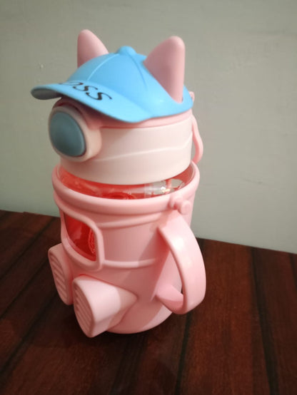 Cute Cartoon Water Bottle for Kids | BPA-Free Sipper with Straw & Handle | Leak-Proof Sports Bottle for School & Travel (450ml)