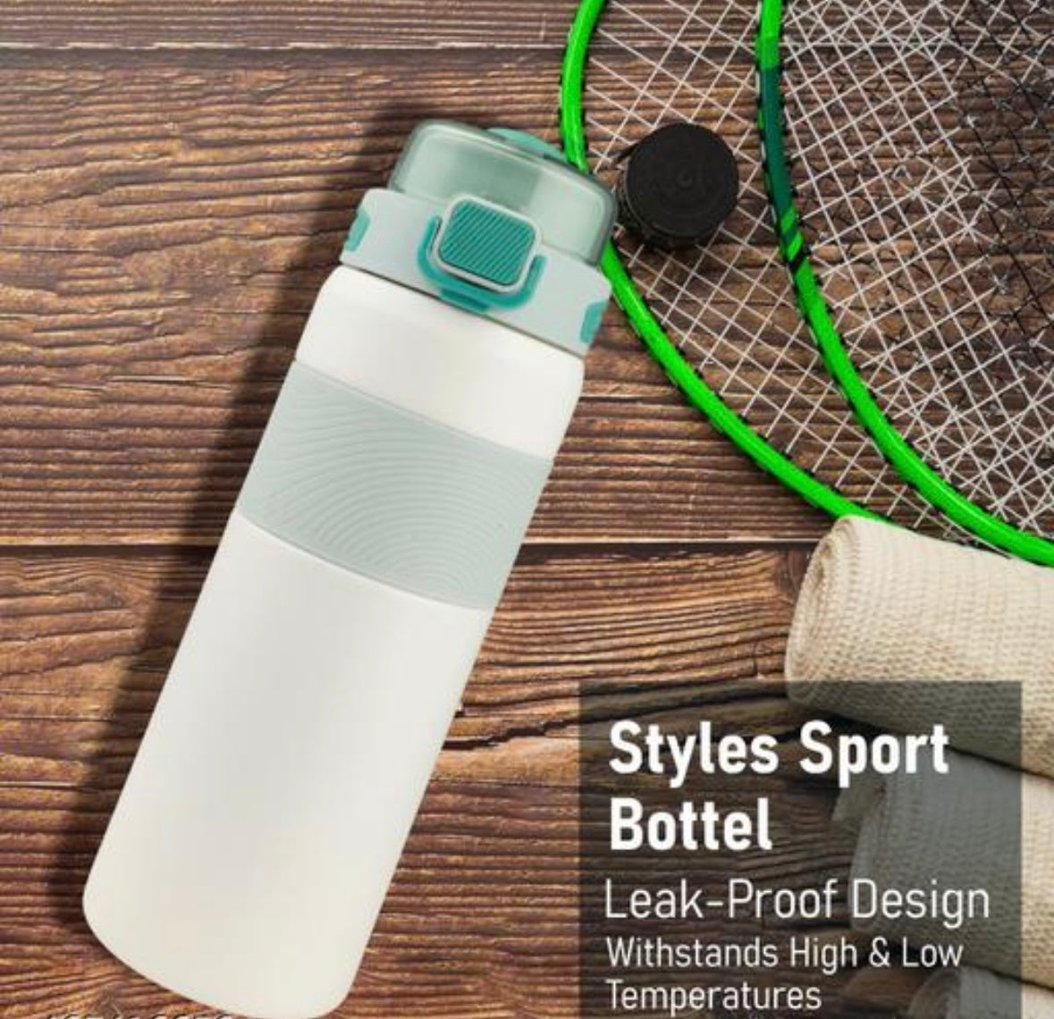 Premium Stainless Steel Sports Water Bottle (800ml) - Leak-Proof with One-Touch Flip Lid & Safety Lock